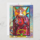 CARTE LIBRA, JUSTICE TAROT ASTROLOGIE ZODIAC ANNIVERSAIR (Devant)