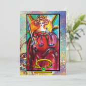 CARTE LIBRA, JUSTICE TAROT ASTROLOGIE ZODIAC ANNIVERSAIR (Debout devant)
