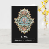 Carte Libra Khamsa (Fleur jaune)