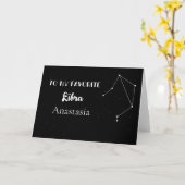 Carte Libra Personnalisée Avec Constellation (Fleur jaune)