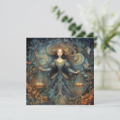 Carte Libra Scales Zodiac Astrology Mystical Birthday (Debout devant)