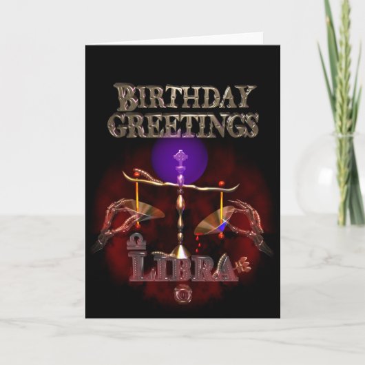 Carte Libra Zodiac voeux d'anniversaire par Valxart (Devant)