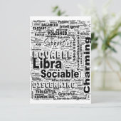 Carte Libra Zodiac Word Cloud Inspiration Salutation (Debout devant)