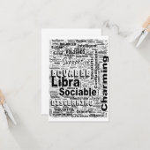 Carte Libra Zodiac Word Cloud Inspiration Salutation (Devant/Arrière en situation)