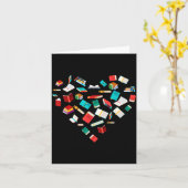 Carte Library Books Heart Bookworm Valentines Day Gift R (Fleur jaune)
