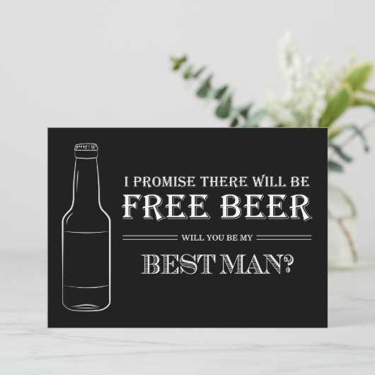 Carte Libre Beer Funny Best Man Groomsman Proposition (Debout devant)
