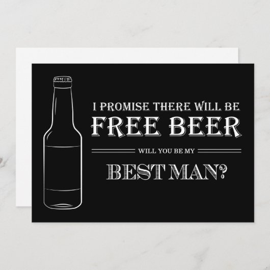 Carte Libre Beer Funny Best Man Groomsman Proposition (Devant / Derrière)