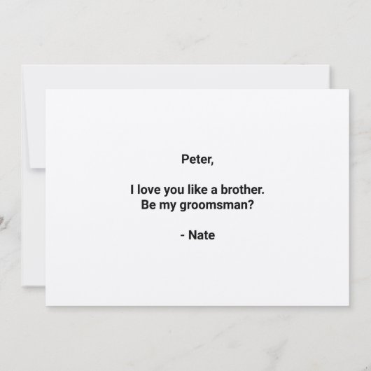 Carte Libre Beer Funny Best Man Groomsman Proposition (Dos)