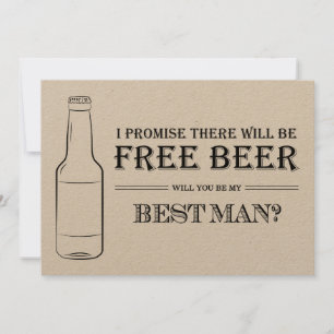 Carte Libre Beer Funny Best Man Groomsman Proposition