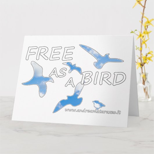 Carte Libre comme un oiseau (Fleur jaune)