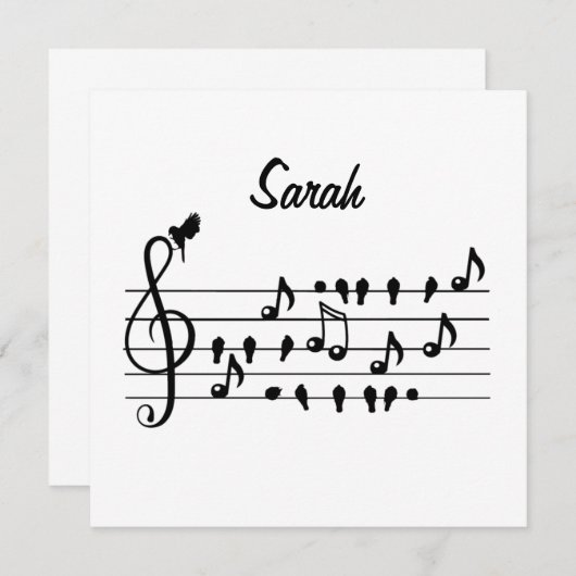 Carte Libre en tant qu'oiseau, oiseaux chanteurs personn (Devant / Derrière)