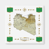 Carte Libye + Magnet des drapeaux (Devant)