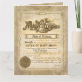 Carte Licence de mariage vintage (Devant)