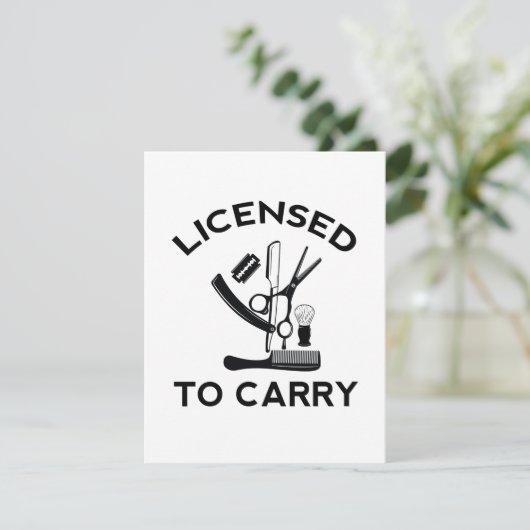 Carte Licence de port de coiffeur de barbier (Debout devant)