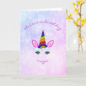 Carte licorne (Fleur jaune)