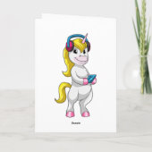 Carte Licorne à Écouter de la musique avec un casque (Dos)