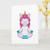 Carte Licorne à méditer en position assise (Fleur jaune)