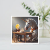 Carte licorne, anniversaire magique, anniversaire  (Debout devant)