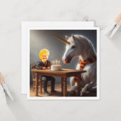 Carte licorne, anniversaire magique, anniversaire  (Devant/Arrière en situation)