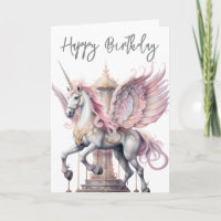 Licorne Anniversaire Pégase Carrousel Cheval Rose
