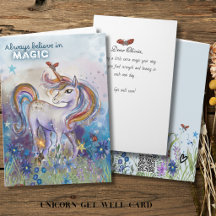 Licorne Aquarelle Croire En Magie Bon Rétablisseme
