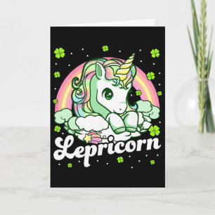 Carte Licorne arc-en-ciel de la Saint-Patrick Filles Ki