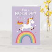 Carte Licorne Arc-en-Ciel de Rêve (Fleur jaune)
