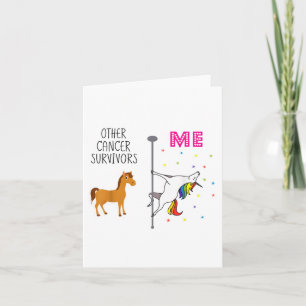 Carte Licorne arc-en-ciel de survivante drôle du cancer