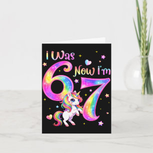 Carte Licorne avait 6 7 six sept 7ème anniversaire fille
