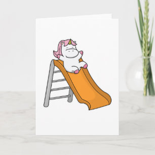 Carte Licorne avec balançoire