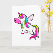 Carte Licorne avec des ailes (Fleur jaune)