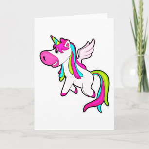 Carte Licorne avec des ailes