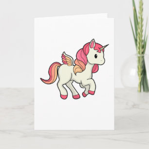 Carte Licorne avec des ailes