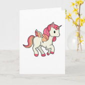 Carte Licorne avec des ailes (Fleur jaune)