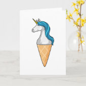 Carte Licorne avec glace au gaufre (Fleur jaune)