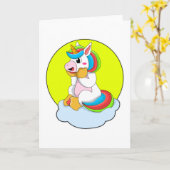 Carte Licorne avec nuage et soleil (Fleur jaune)