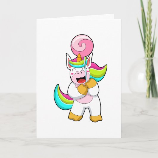Carte Licorne avec sucette (Devant)