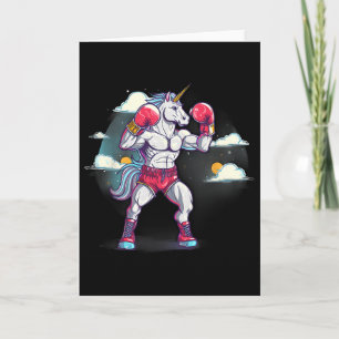 Carte Licorne Boxeuse Avec Gants De Boxe Kickboxing Mign