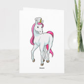Carte Licorne comme cuisinier avec toque de chef (Dos)
