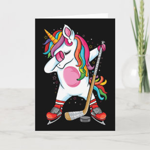 Carte Licorne Dabbing Hockey sur Glace Enfants Garçons F