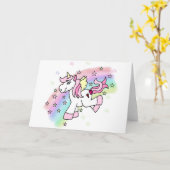 Carte Licorne d'arc-en-ciel (Fleur jaune)