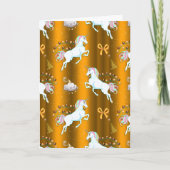Carte Licorne dorée de Noël (Devant)