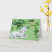 Carte Licorne du jour de St Patrick (Fleur jaune)