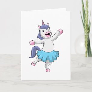 Carte Licorne en ballerine au ballet