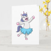 Carte Licorne en ballerine au ballet (Fleur jaune)
