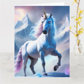 Carte Licorne Enchantée dans une Fantaisie enneegée (Fleur jaune)