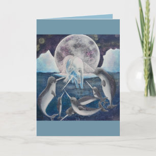 Carte Licorne et narvals Anniversaire arctique