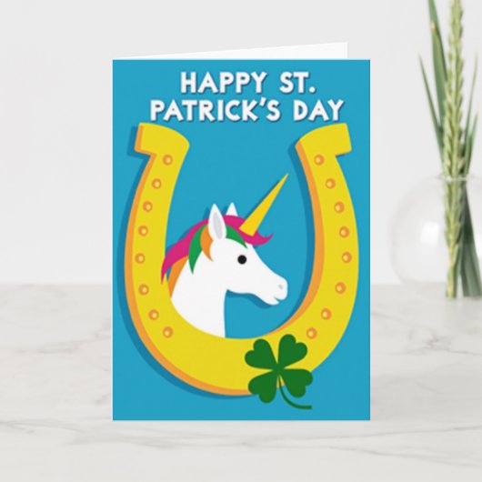 Carte Licorne Fer à Cheval Doré (Devant)