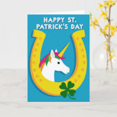 Carte Licorne Fer à Cheval Doré (Fleur jaune)
