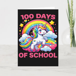 Carte Licorne Intelligente 100 Jours Arc-en-Ciel Mignon
